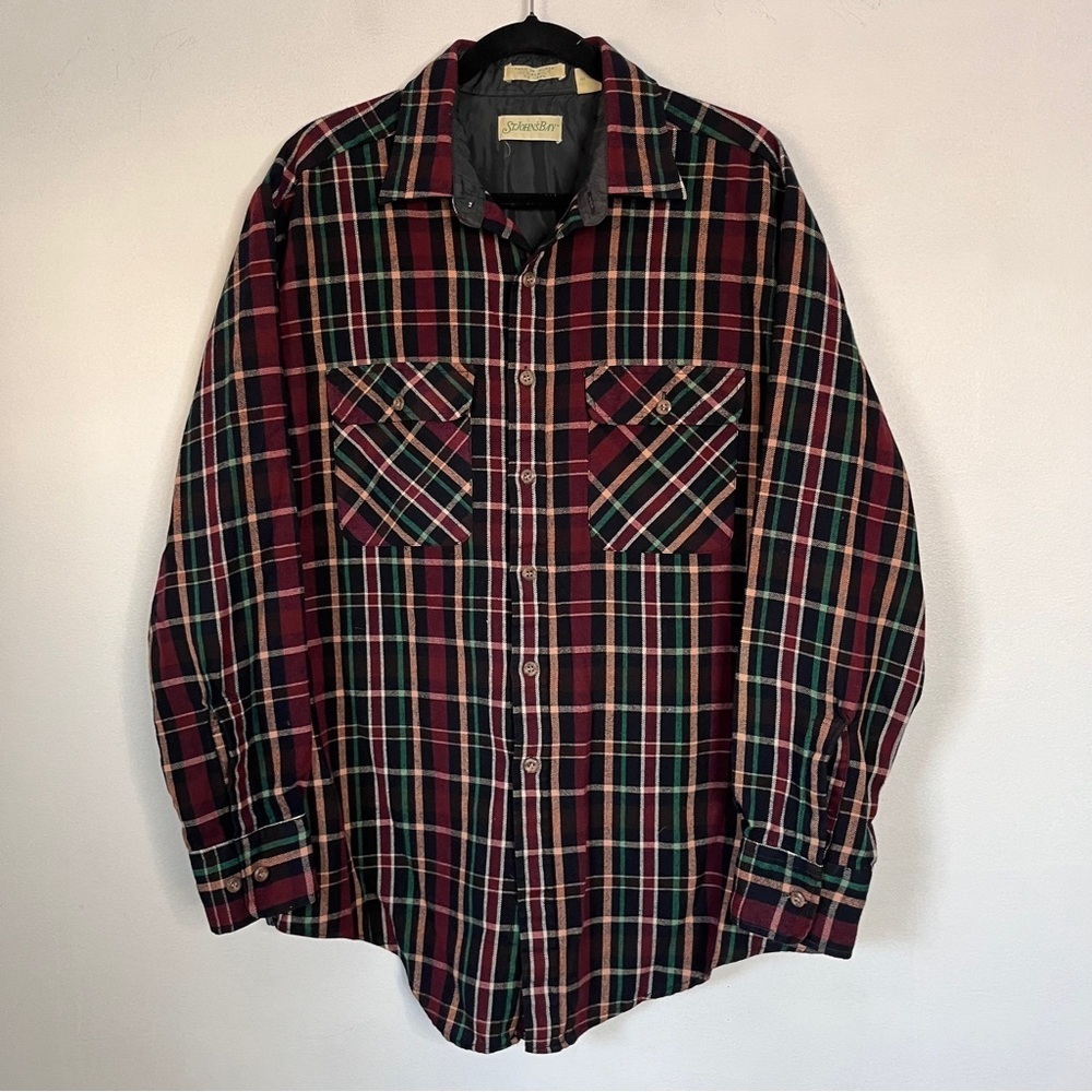 Vintage St. John’s Bay Plaid Flannel Overshirt Men's XLT Shacket